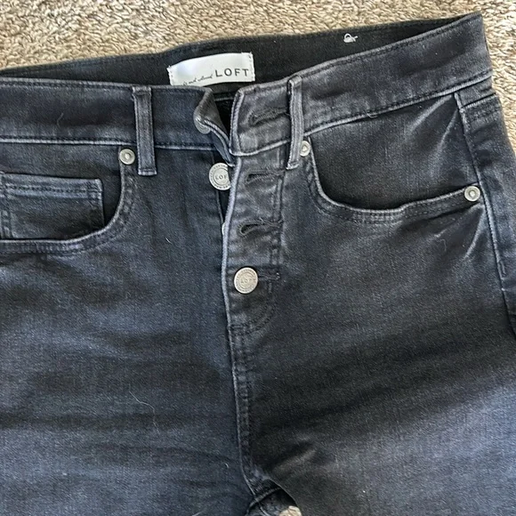 Loft women’s 26/2 HIGH WAIST SKINNY CROP jeans - Picture 2 of 7